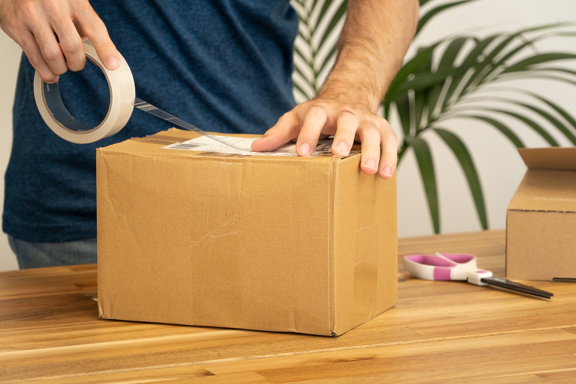 A shipment being sealed for dispatch